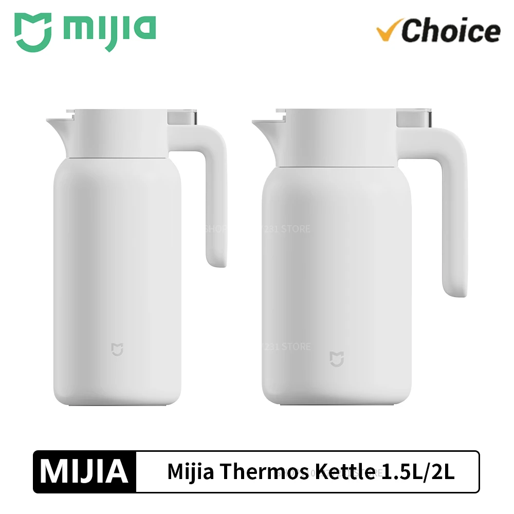 NEW MIJIA Thermos Kettle Vacuum Insulated Bottle for Hot/Cold Drinks 1.5/2.0L 60oz Coffee Carafe Hot Water Tea Dispenser -CN