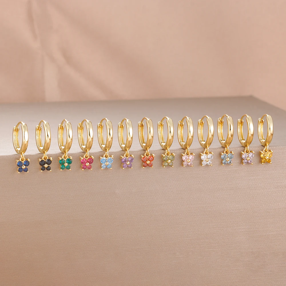 1 Pair Fashion Stainless Steel Zircon Butterfly Pendant Earrings Helix Tragus Lobe Daith Cartilage Stud Earring Piercing Jewelry