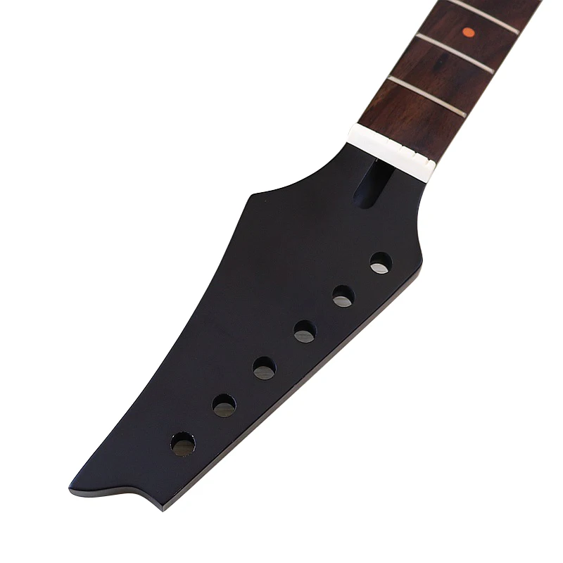 Guitar neck Canada maple wood 6 String Electric Guitar Neck black head 24 Frets red point position marks neck for electric guita