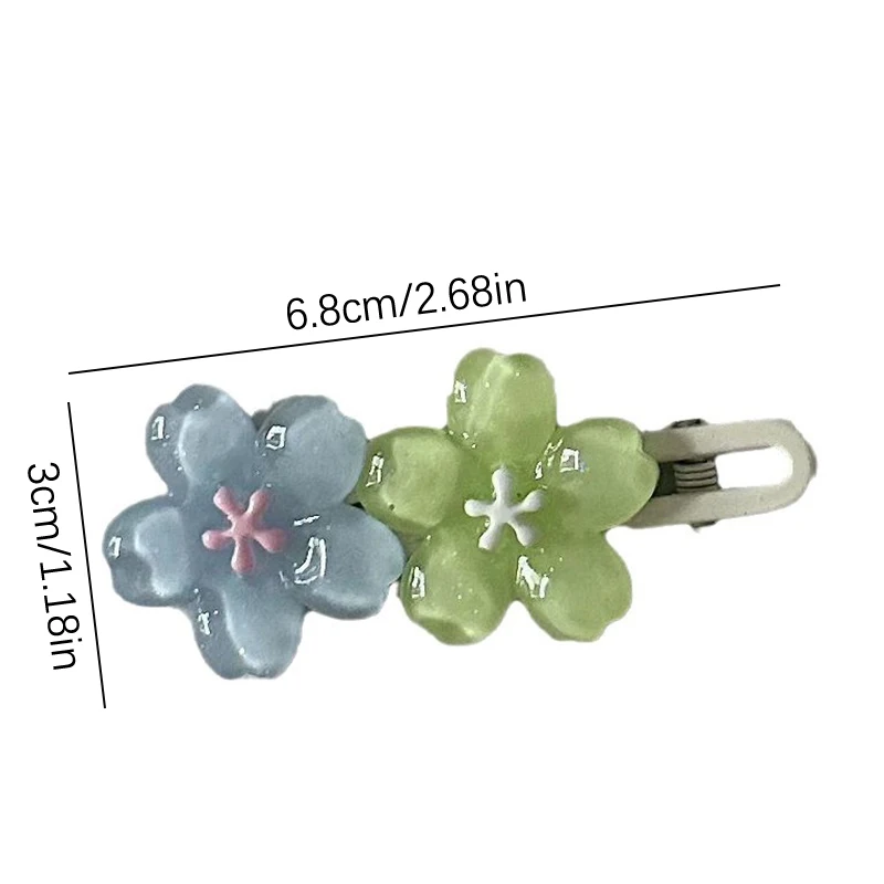 Forcina per fiori freschi estivi Ragazze dolci Sakura Clip laterali Fermagli per capelli con frangia per accessori per capelli copricapo da donna