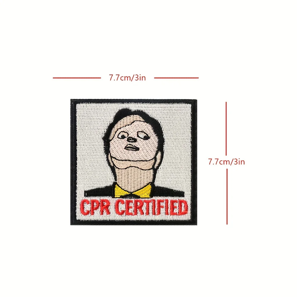 1pc CPR Certified Funny Meme Patch - Tactical Military Velcros Badge for Jackets, Outdoor Molle Backpacks & Gear Applique view 4