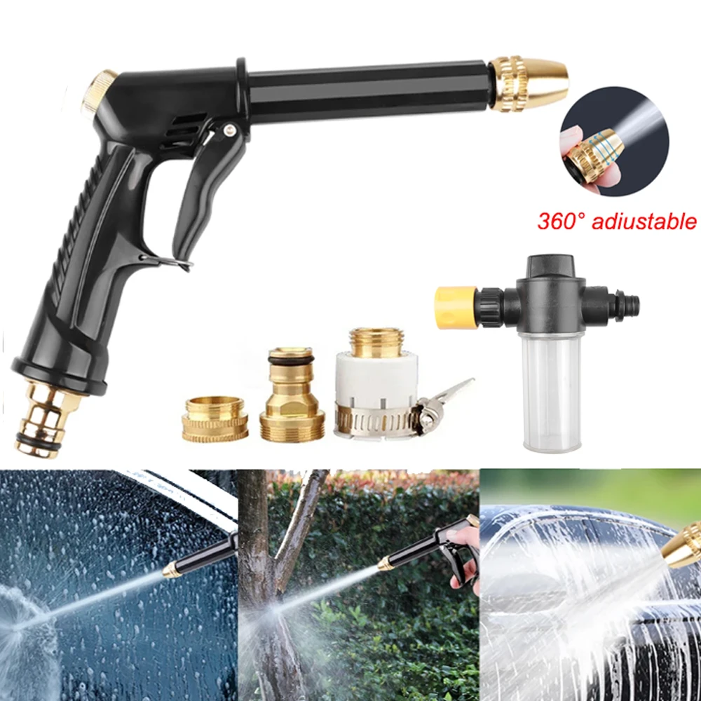 Portable Car Wash High Pressure Water Spray Gun Sprinkler Foam Water Gun for Auto Home Garden Cleaning Car Washer Accessories