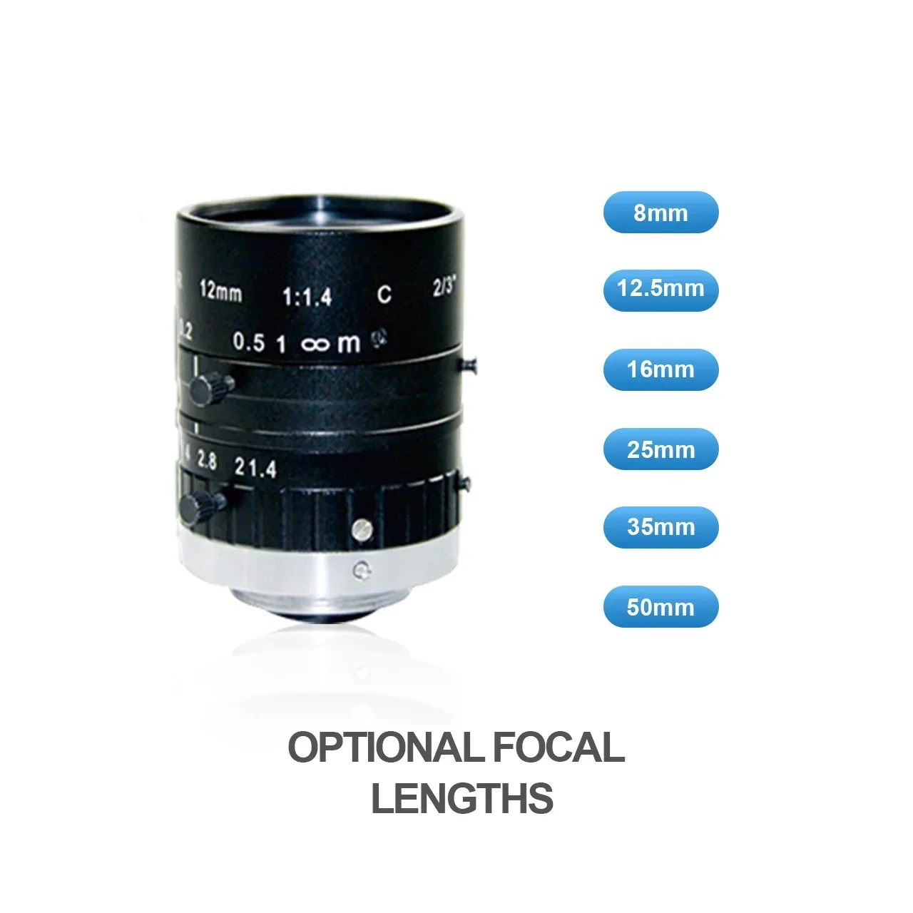 1.1" Fixed Optics 35mm 50mm 900-1700nm Precise C-mount SWIR Lens for Fog Penetration