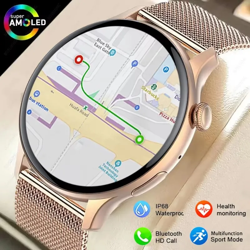 2024 True AMOLED Smart Watch Ladies Screen Always Show Time 466*466 HD Health Tracker Voice Calling Smartwatch Women For Xiaomi