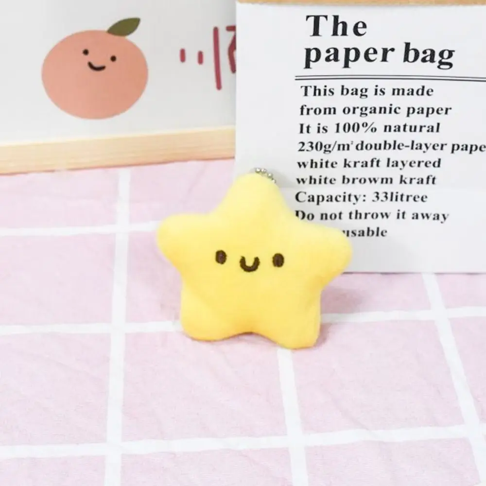 Diy Pendant Key Chain Soft Star Keyring Cartoon Handmade Star Pendant Cotton Pentagram Key Chain Backpack Pendant