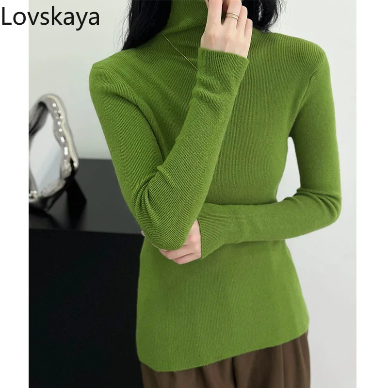 Autumn Korean style high neck solid color lining new base sweater knitted