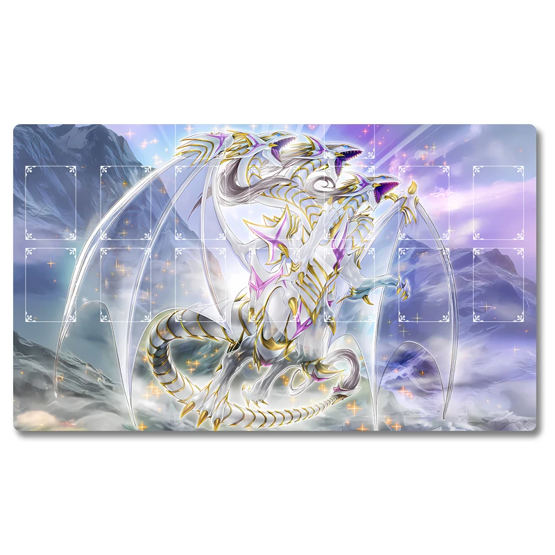 Yugioh Blue-Eyes Ultimate Spirit Dragon Play Mat Yu-Gi-Oh! TCG OCG Trading Card Games Mat Duel Plate Rubber Card Mat Mouse Pad