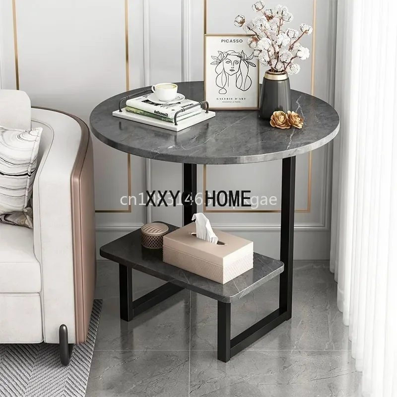 

Nordic Light Luxury Coffee Table Modern Simple Creative Small Table Side A Few Tables Home Living Room Double-layer Furniture