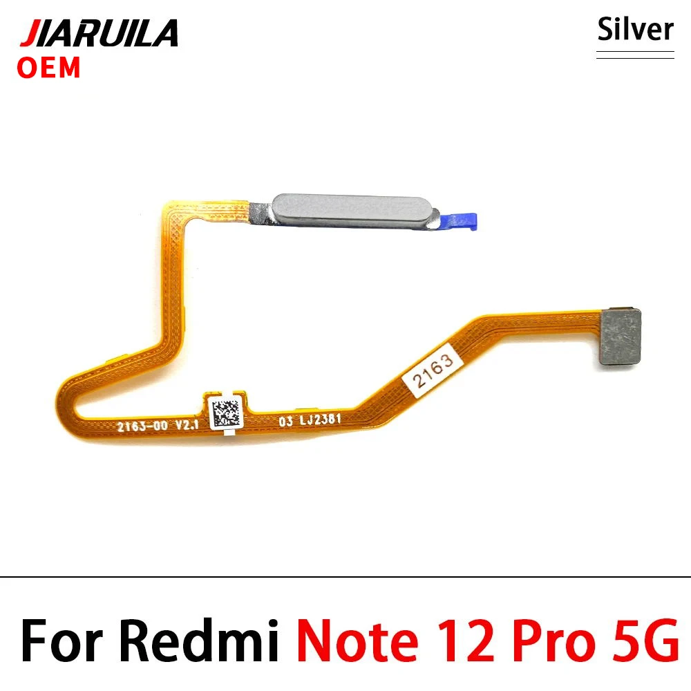 For Xiaomi Redmi Note 12 Pro 4G 5G Fingerprint Reader Touch ID Sensor Return Key Home Button Flex Cable