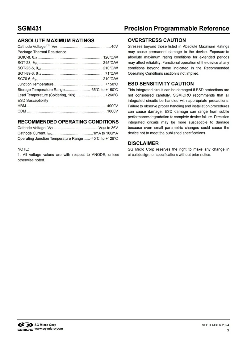 50Pcs/Lot SGM431XC6G/TR SC70-6,Mark: CJE**,Precision Programmable Reference,Electronics,Integrated Circuit IC