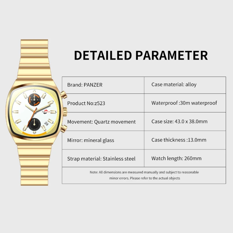 Nuovo orologio quadrato da uomo bello di lusso, orologio al quarzo con cintura in acciaio di fascia alta, automatico, impermeabile, per studenti d'affari