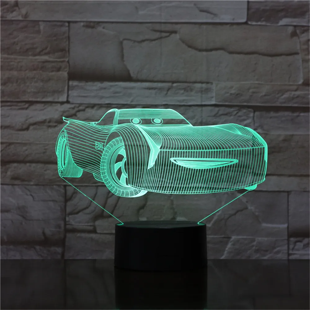 Anime Cartoon 3D LED Night Light for Children Cars Lighting 3D Lamp Bedroom Decoration Nights Lamp Xmas Gifts Lighting