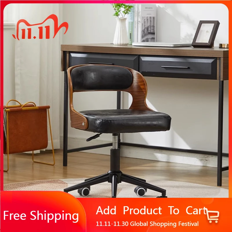 

Designer Wooden Office Chair Vanity Barber Nordic Bedroom Office Chair Reading Student Sillas De Oficina Library Furniture