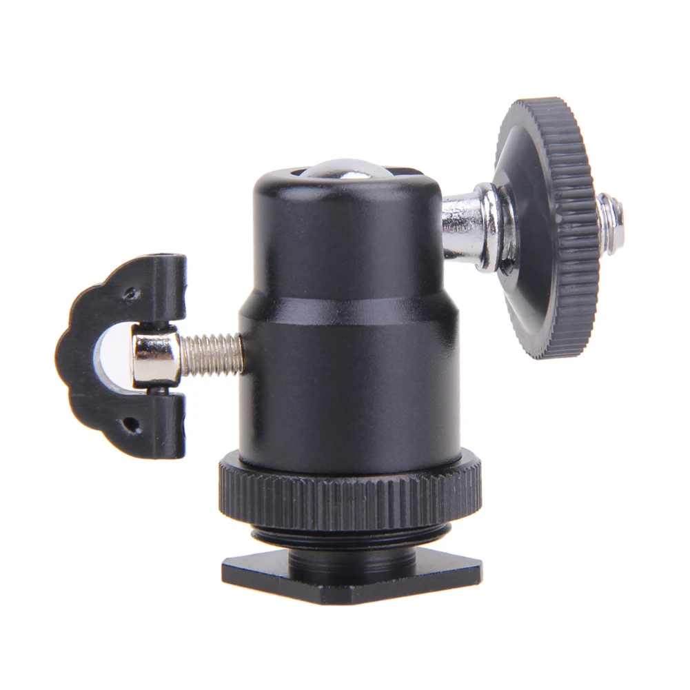 Aluminum Flash Bracket Holder 1/4 Hot Shoe Adapter Flash Tripod Bracket with Lock Camera Accessories 360 Degree for GOPRO