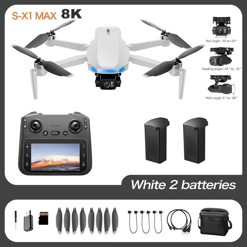 Xiaomi Mijia S-X1 GPS Drone 8K HD professionele camera Drie-assige gimbal WIFI Obstakelvermijding Quadcopter Borstelloze speelgoed cadeau