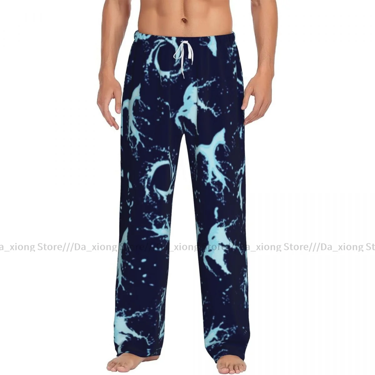 Men's Sleepwear Loose Sleep Pants Pajamas Splashes Of Water Long Lounge Bottoms Casual Homewear