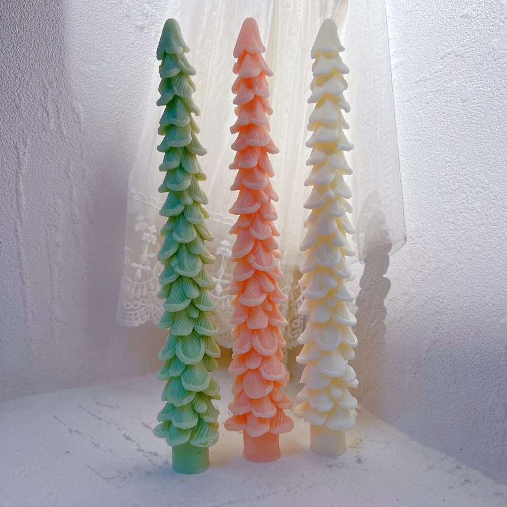 

Christmas Tree Candle Molds Pillar Taper Silicone Mold Christmas Home Decor Soy Wax Silicone Candle Mould