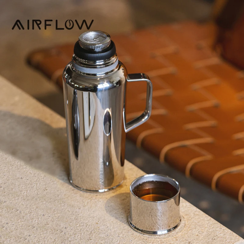 AIRFLOW Thermal Water Bottle Keep Cold and Hot Water Bottle Thermos for Tea Coffee Vacuum Flasks Titanium Thermos Bottle