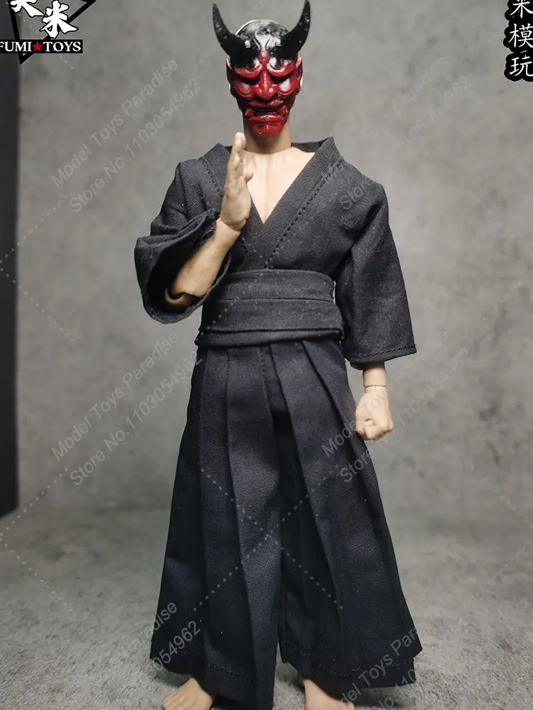 Different Styles 1/12 Scale Soldier Demon Samurai Mask Japanese Fang Ghost Warrior Mask Fit 6/7inch Action Figure Head Sculpt