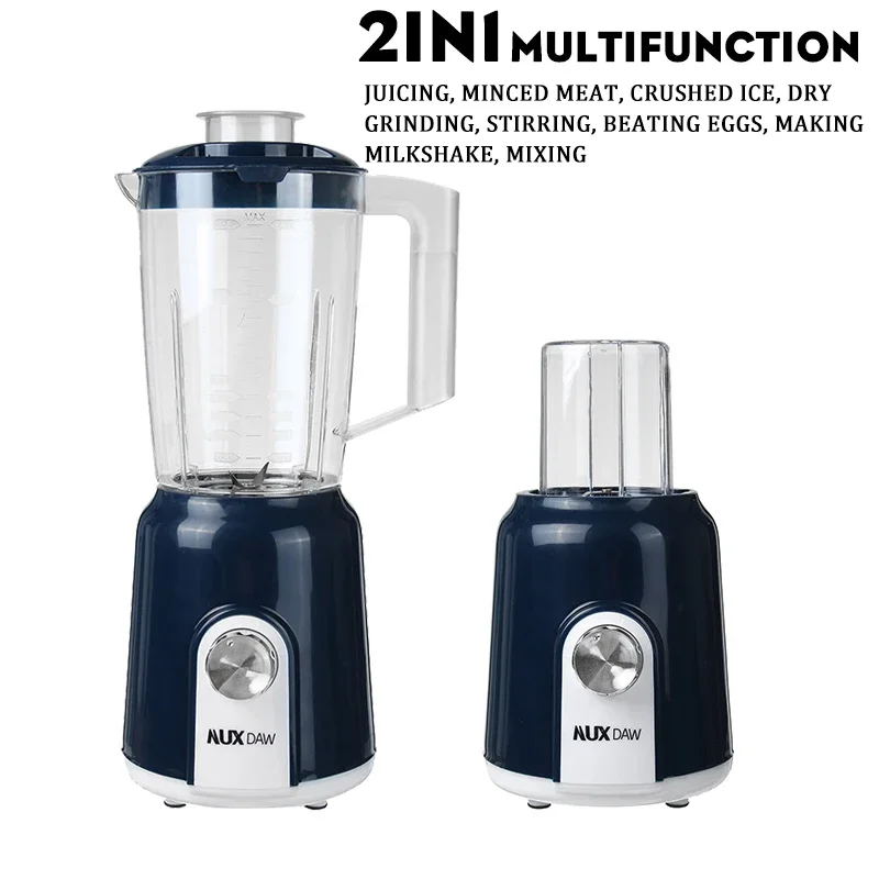 2-in-1 1.5L High Power Blender Mixer Electric Juicer Machine Smoothie Blender Food Processor Personal Juice Blender Cup