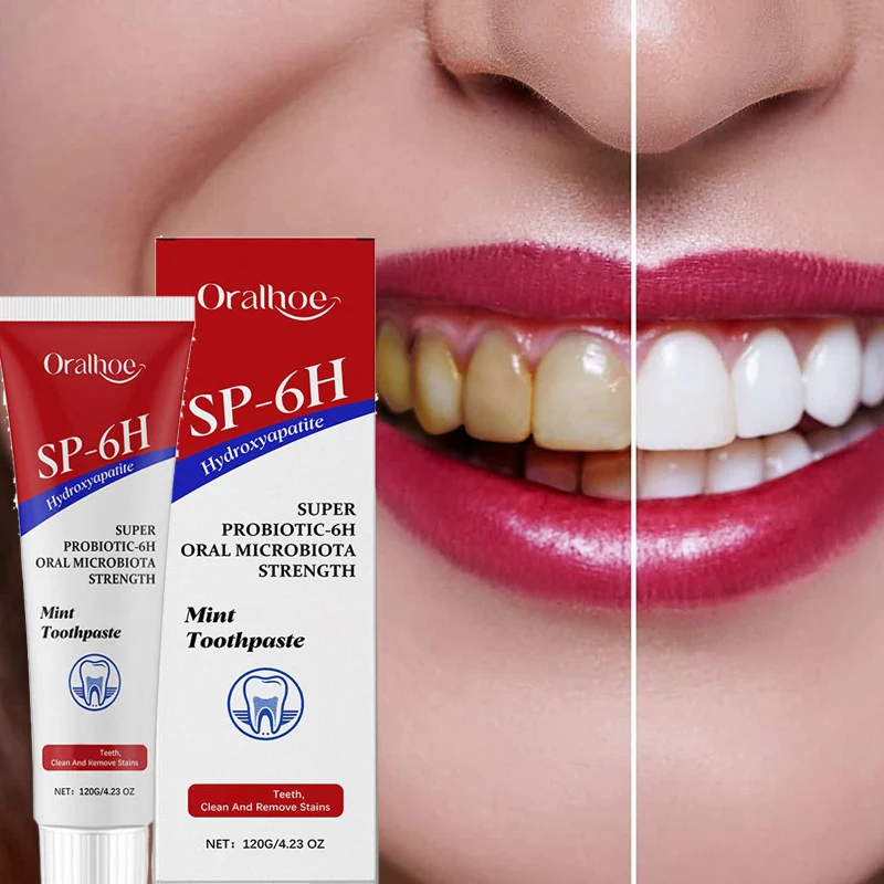 

1/2/3PCS SP-6 Probiotic Brightening Toothpaste Whitening & Stain Removing SP-6 Fresh Breath Mint Toothpaste Whitening Teeth 120g