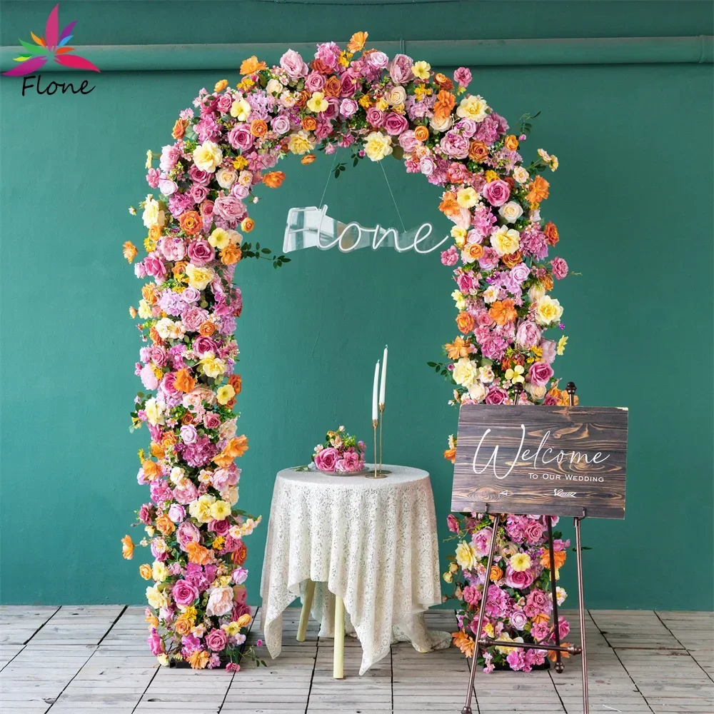 Mariage Party Decoration Pink Flores Artificiales Arch Backdrop Decor Ztuczny Kwiat Pink Flower Arrangements Longth 8.4ft/2.55m