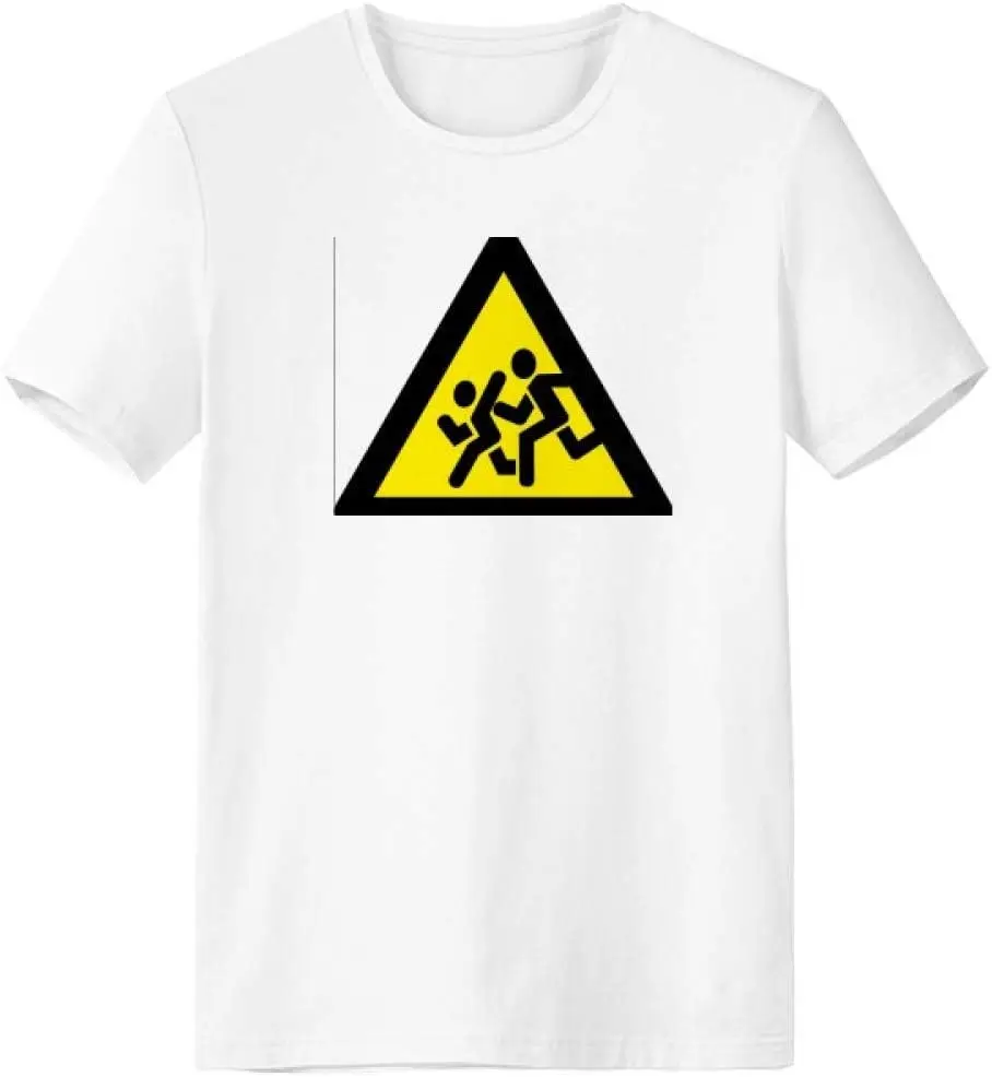 Warning Symbol Yellow Black Chase Prohibited Triangle T-Shirt  For Men Women Summer Tees Cotton Luxury Brand Vintage Oversized