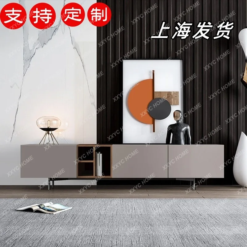 L light luxury TV cabinet, piano paint, audio-visual cabinet, living room combination TV cabinet