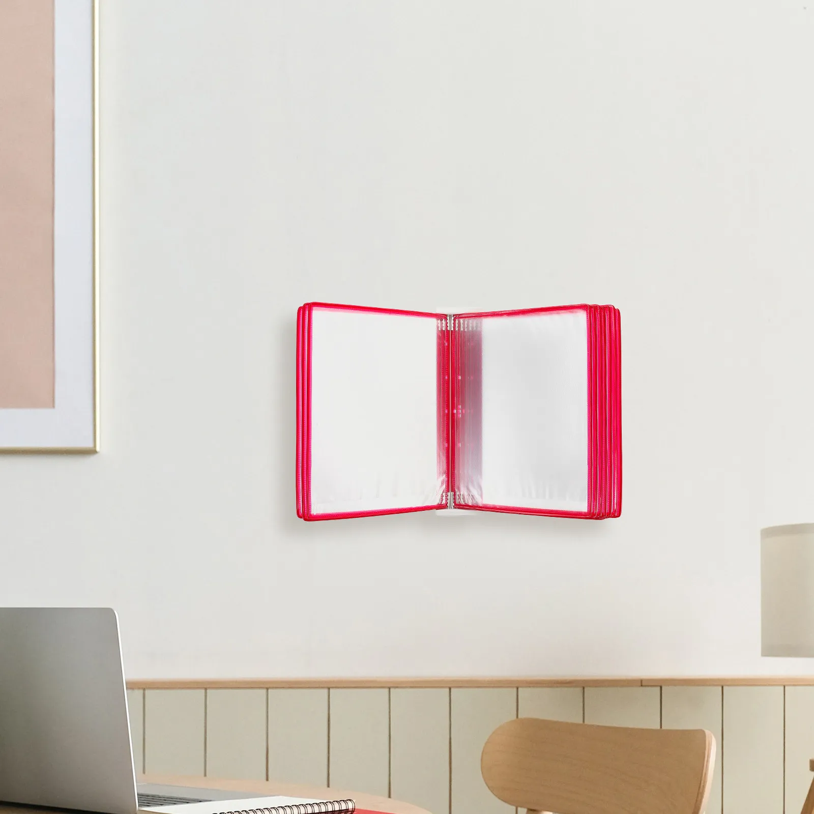 A4 Wall Mounted Document Display Rack 10 Pocket Modern Minimalist Office Organizer for Papers Files Reference Guides Space