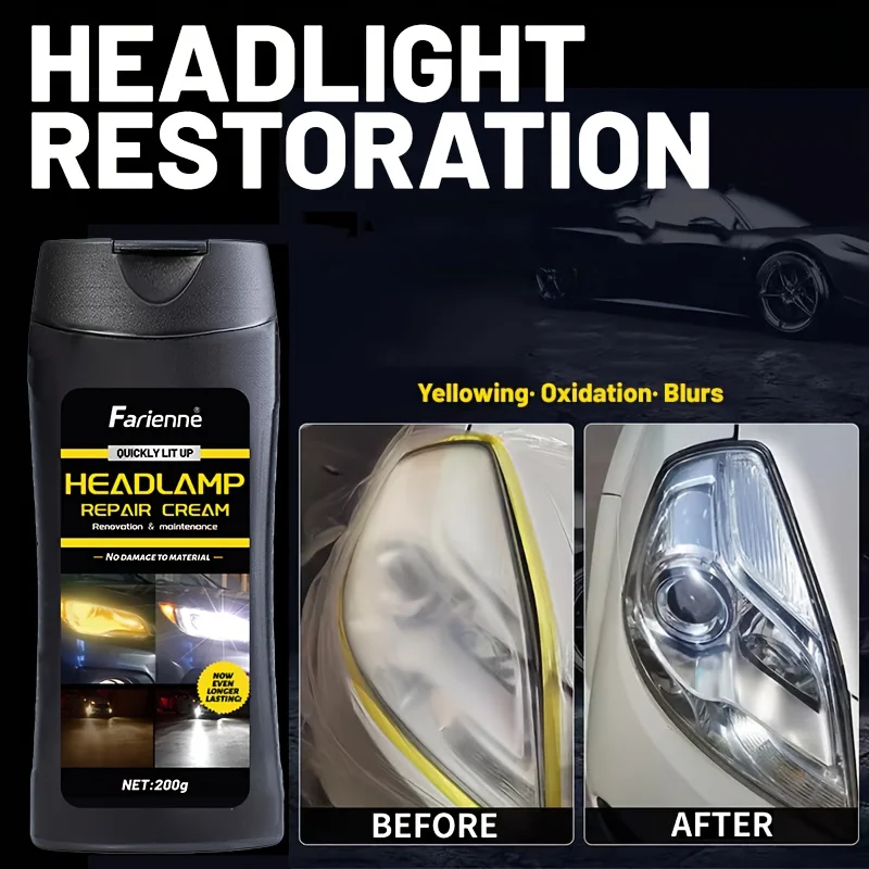 

Крем для восстановления фар для окисления, пожелтения, царапин и дымки — улучшает кристаллическое покрытие, подходит для FARIENNE