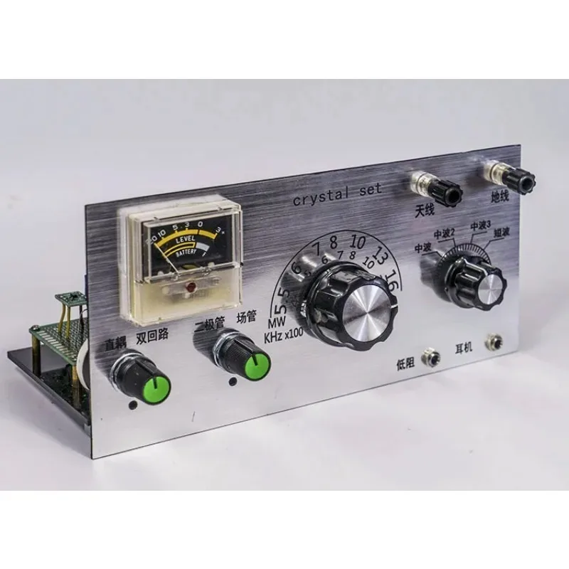 Shortwave Crystal Radio Kit – DIY Ore Radio Receiver for Education, Hobbyist Electronics Experiment with Tuning Coil