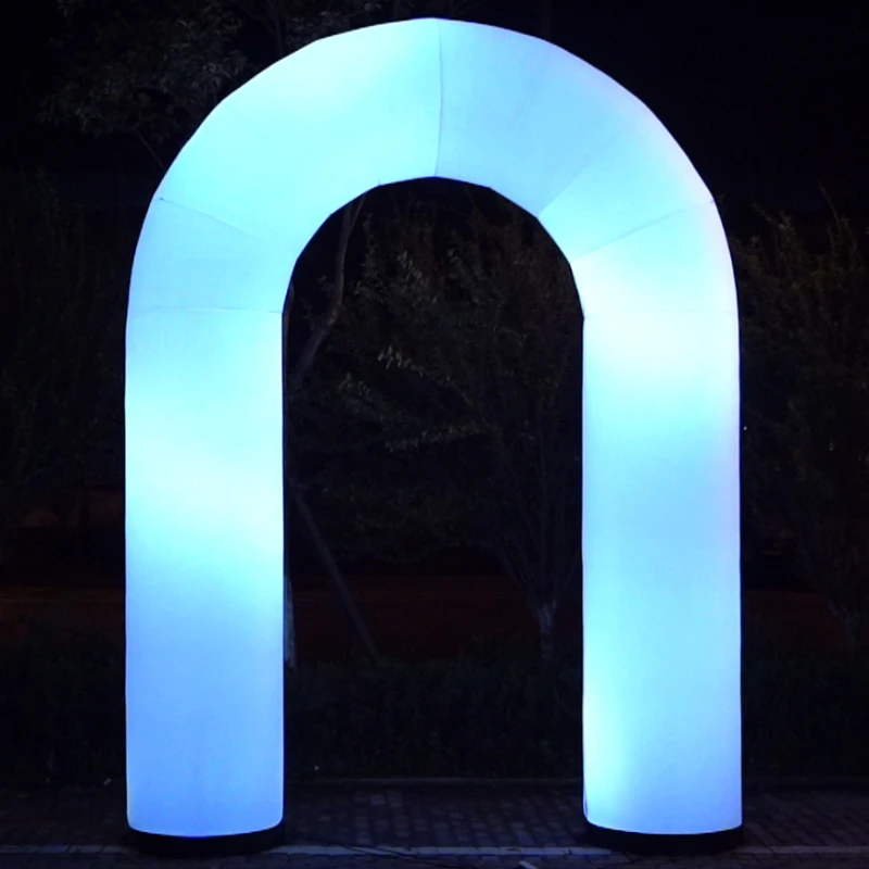 

outdoor white color arch with RGB led lights for event ,advertising inflatable lighting rainbow led arches