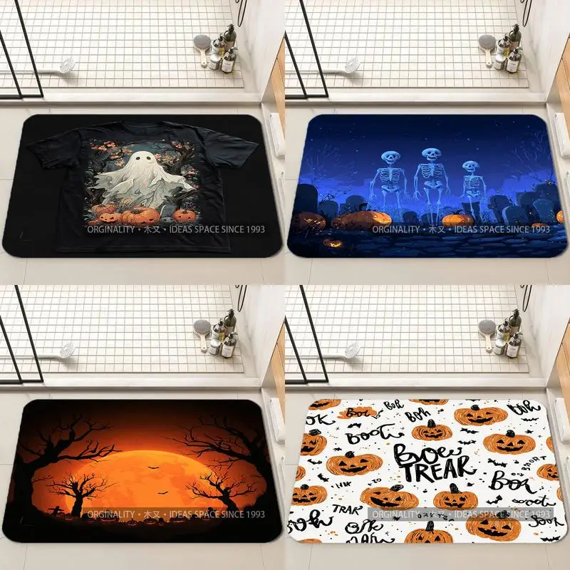 

Коврик с рисунком кошек на Хэллоуин, украшение для гостиной, домашний диван, нескользящий ковер, кабинет, спальня, татами, детский мягкий напольный коврик
