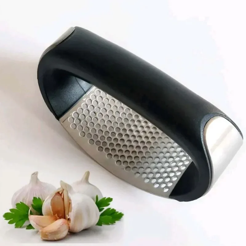 Stainless steel manual circular garlic press masher garlic chopped garlic tool curve fruit vegetable tool kitchen gadget