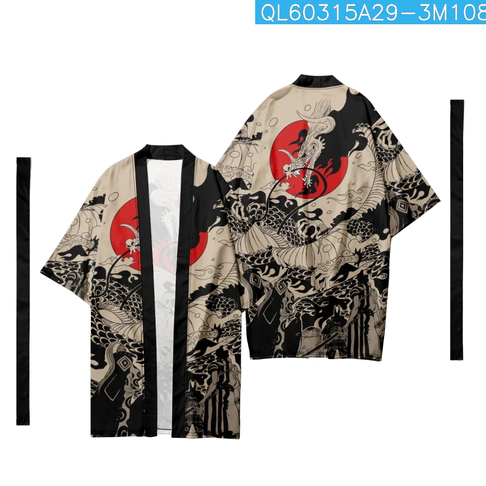 Summer Crane Print Kimono Cosplay Unisex Shirt Streetwear Beach Tops Fashion Loose Cardigan Bathrobes Harajuku Yukata Chic Haori