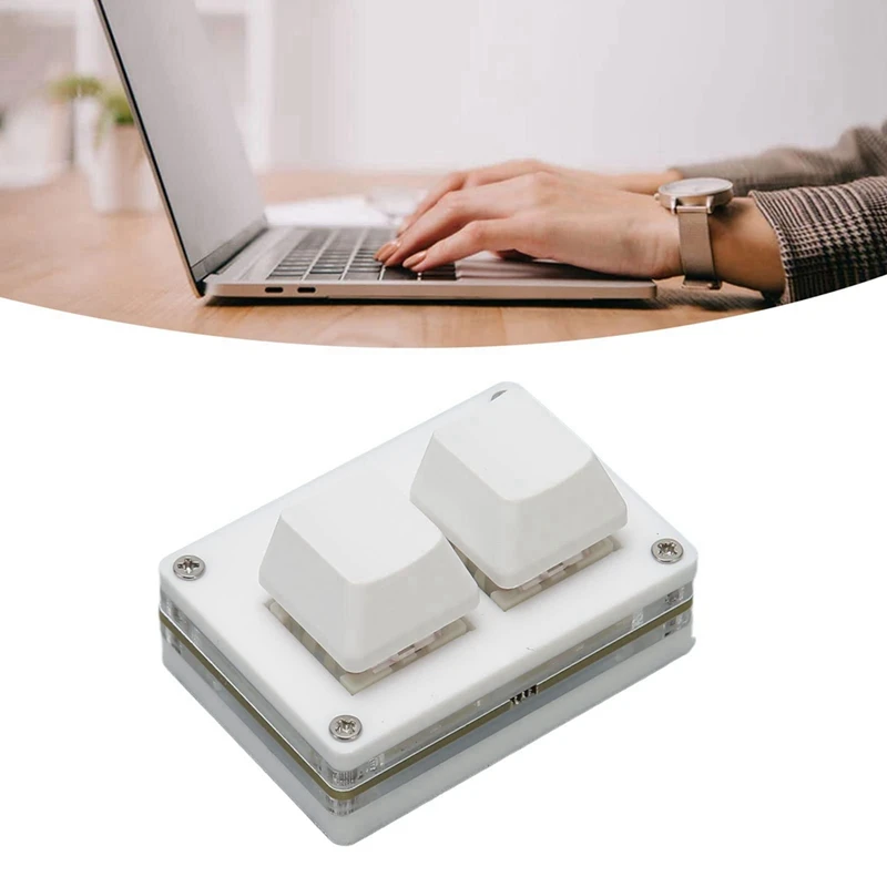 Mini klawiatura 2-klawiszowa przełącznik USB Ergonomiczna podświetlana klawiatura do gier Media biurowy, programowalna, formowana klawiatura wtryskowa