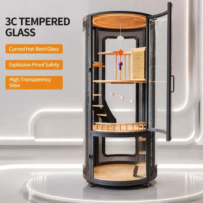Meow Zan Xingyue Castle 360 Cat Villa Indoor Round Luxury Large Cat Nest Four Seasons Cat Cabinet Home Cage
