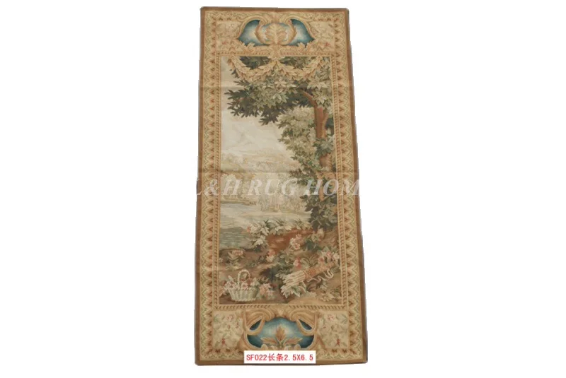 

Free Shipping 100% 2.5'X6.5' Handmade wool aubusson tapestry gobelin carpet, wall hanging tapestry wool tapestry paintings