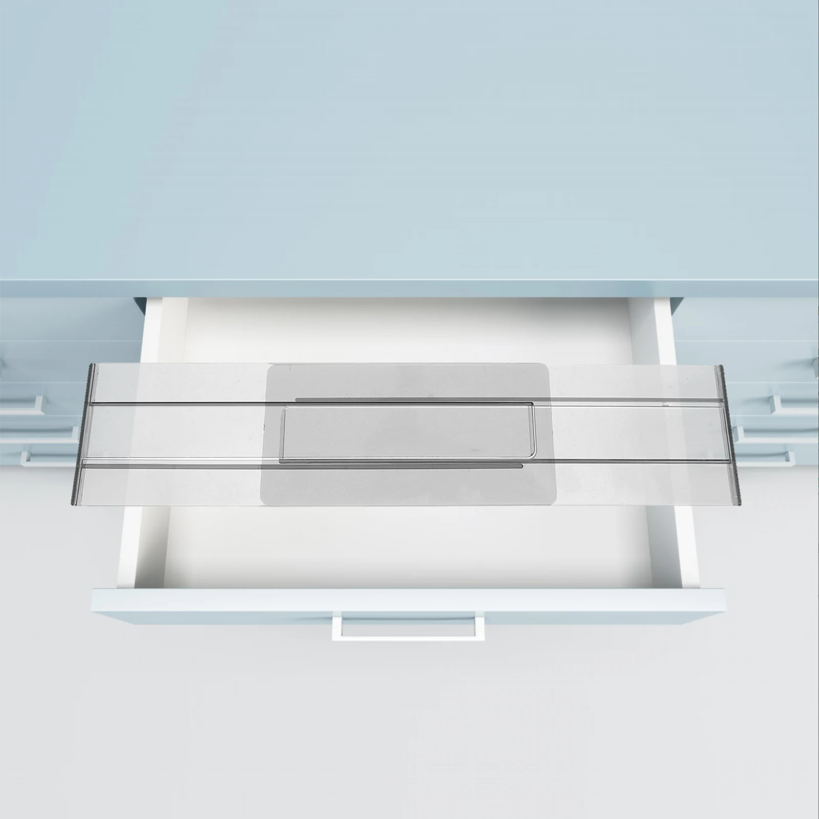 

Expandable Adjustable Drawer Dividers for Kitchen Bathroom Dresser Underwear Socks Storage Organizer Clear Plastic Separator