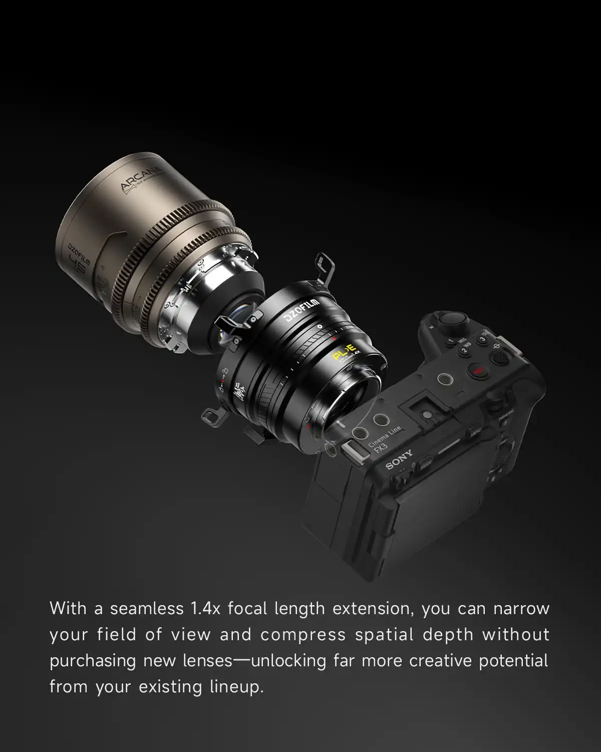 Dzofilm Marlin 1.4x Magnifies S35 Lens Frame By 1.4x Expander Under 1-stop Light Loss High-quality Optical Elements