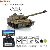 FPV Camera Heng Long 1/16 7.0 Upgraded Metal Challenger II RC Tank 3908 W/ 360° Turret Speaker Smoke Engine BB Shooting TH17740