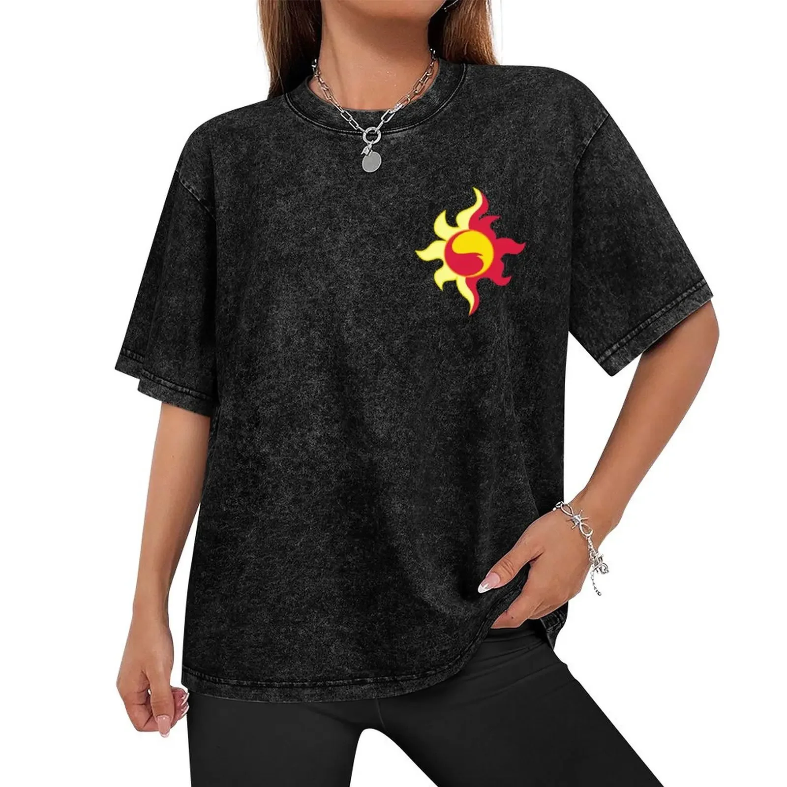 Sunset Shimmer Sun Fire Flames MLP Cutie Mark Sign v2 T-Shirt plus sizes cute tops fitted t shirts for men