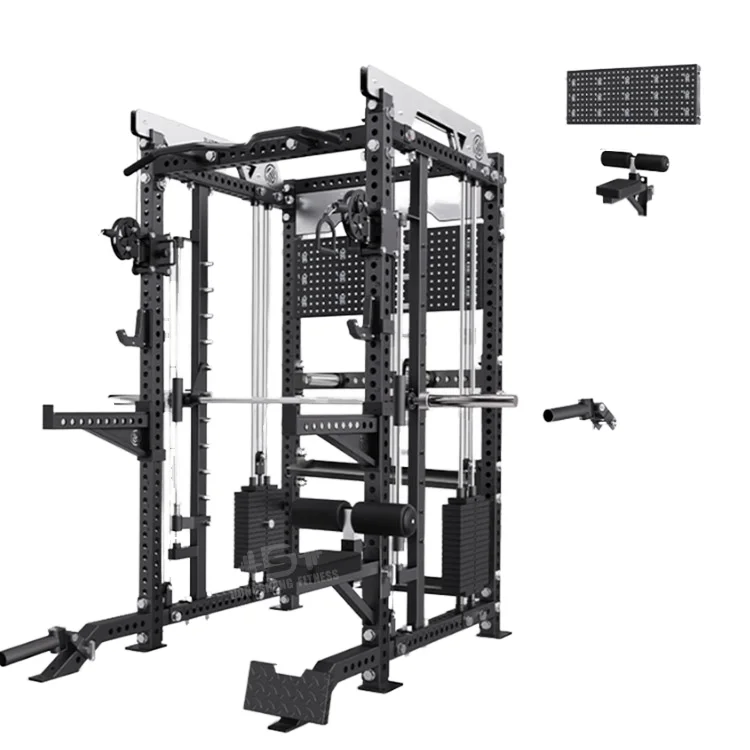 

All-in-One Commercial Multi-Functional Power Rack Smith Machine With Weights,Cable Crossover