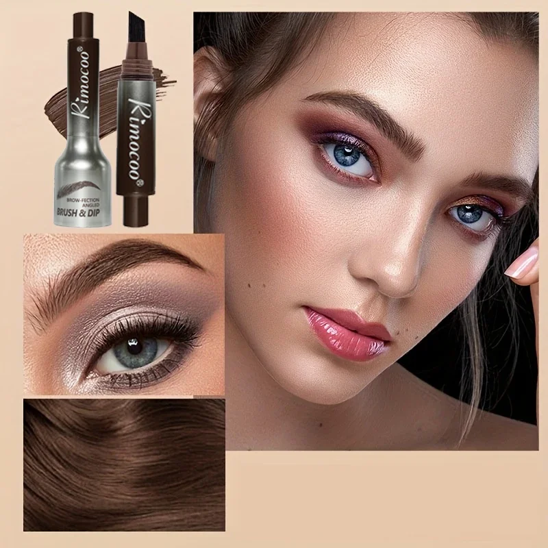 ブラシ付きの防水リキッド眉ティント、長時間持続する汚れ防止眉ティントバーム、すべての肌タイプに適し、正確に定義されています。