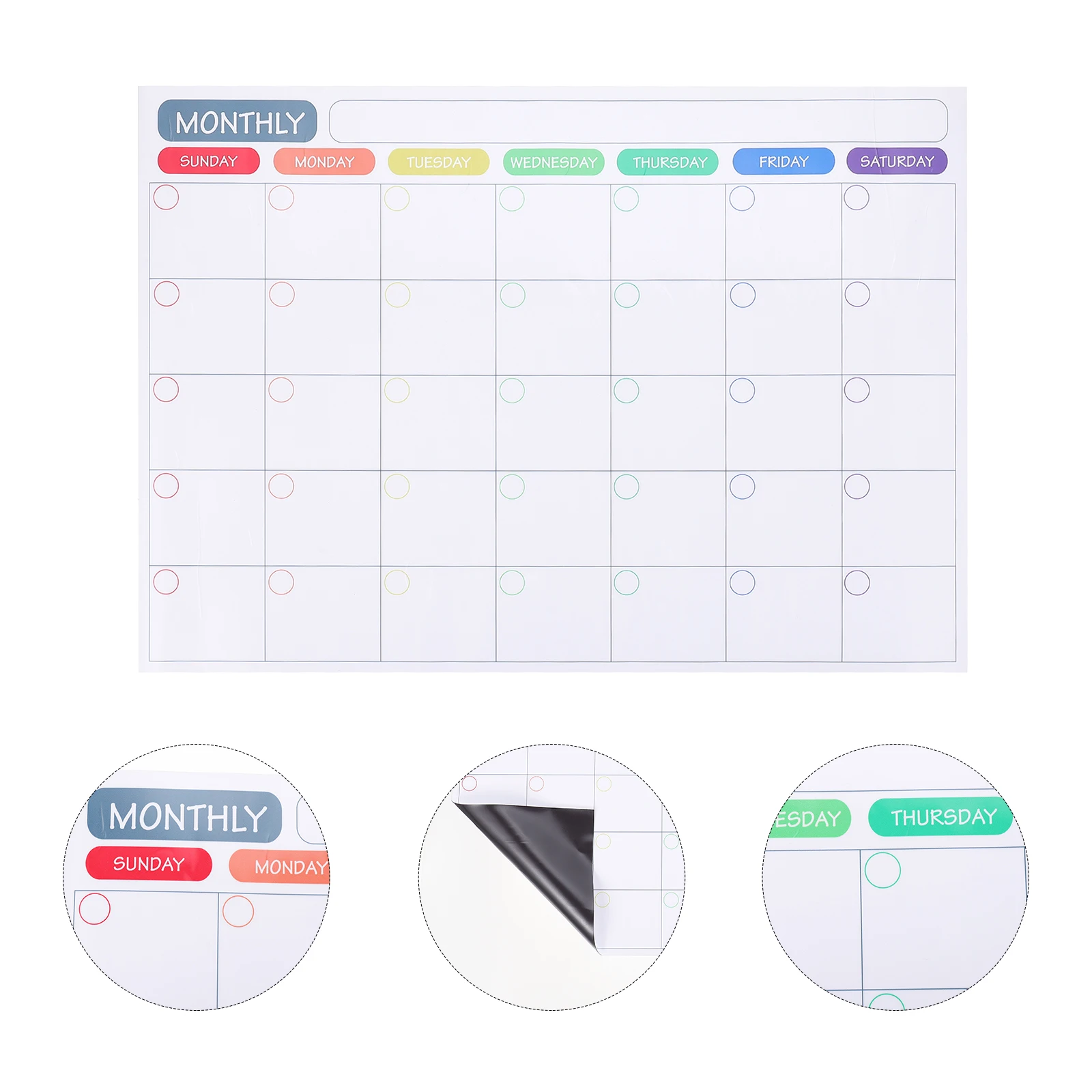 Dry Erase Memo Whiteboard Planner Board Reusable Monthly Schedule Reminder Premium Pet Material Erasable Magnetic For