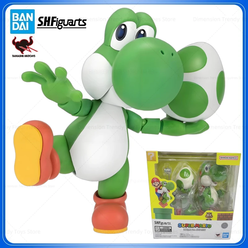 

In Stock Bandai S.H.Figuarts Original Anime Super-Mario Yoshi Action Figure Model Toys Collection Gift DT