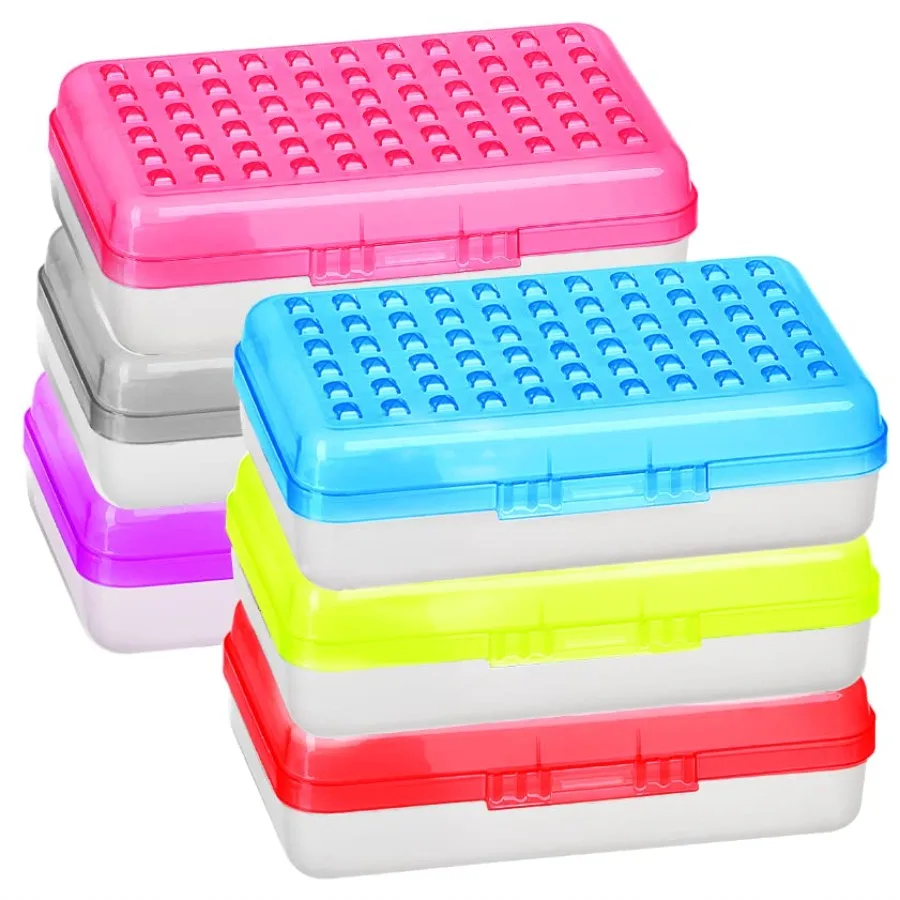 

Plastic Pencil Box Large Capacity Pencil Boxes 6 Pack Assorted colors, pencil box Plastic Pencil Case Office Supplies Storage O
