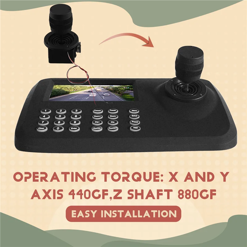 Excellent-3-Axis Joystick Potentiometer ZY-D300B-R2 5K 3D Security Yuntai Control Ball Machine Keyboard Monitor Joystick Black