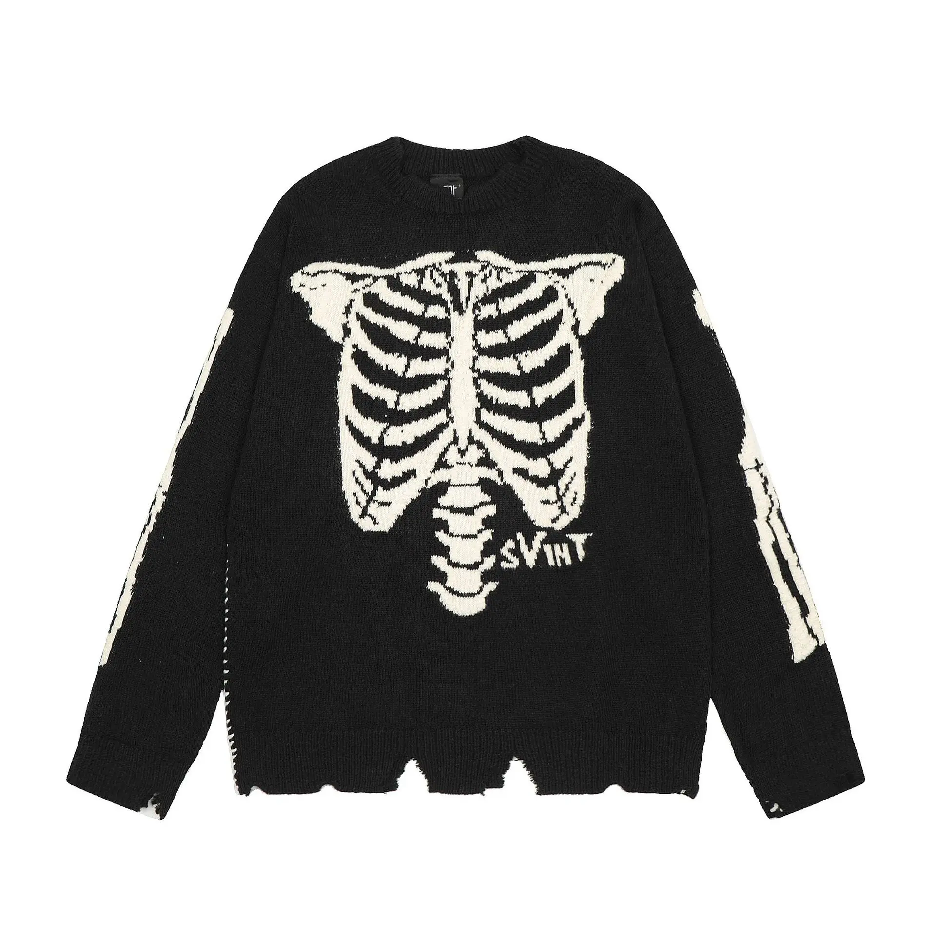 

New 2023 Men Luxury Skull Skeleton Gentleman Classic Cotton Knit Casual Sweaters Pullover EU Size High Drake #462