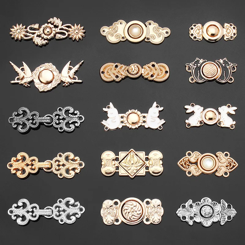 Przyciski z chińskim węzłem Cheongsam Cape/Cloak Clasp Cardigan Clip Fasteners for Clothing Decor Retro Chrysanthemum Frog Button